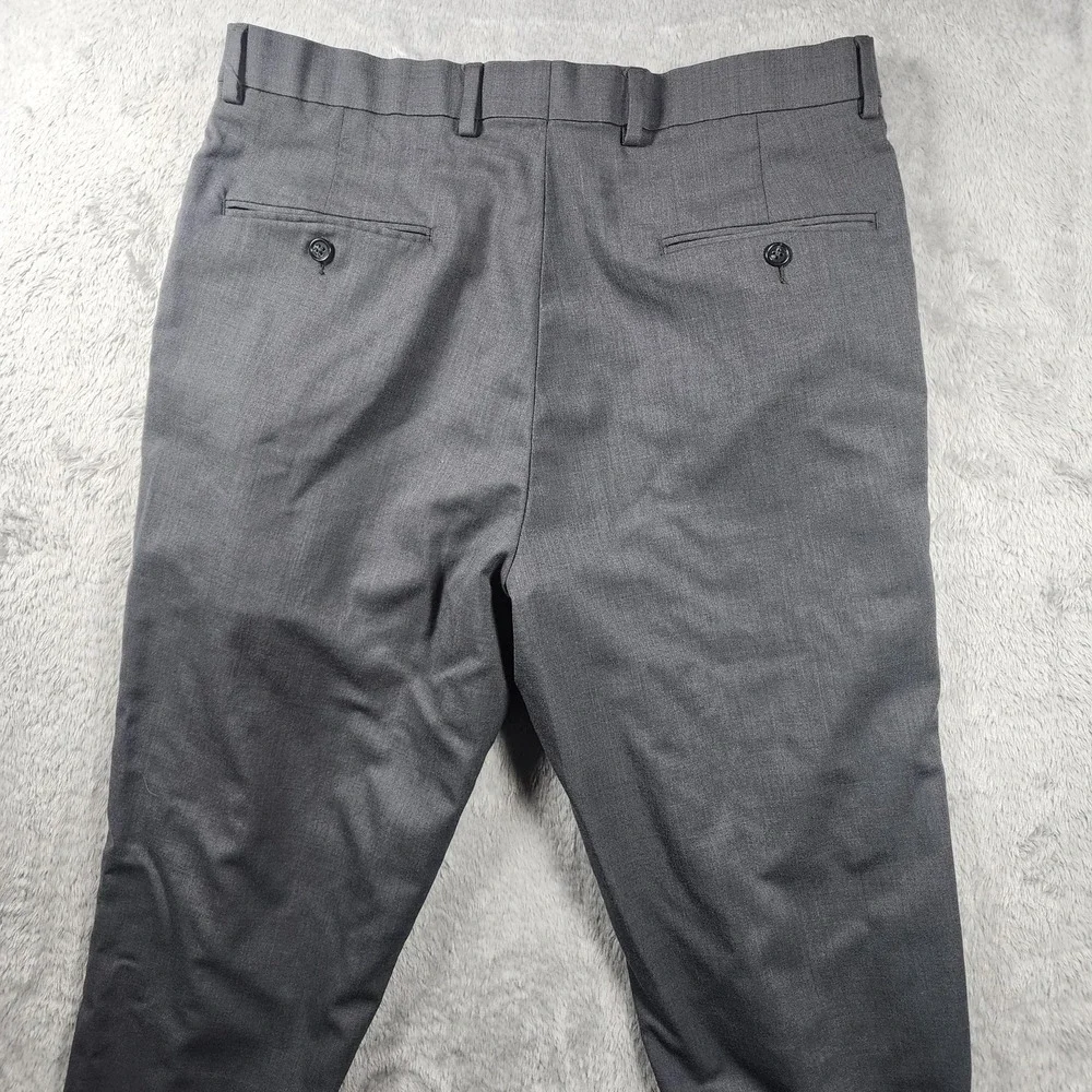 Hart Schaffner Marx Pants Mens 32x29 Gray Wool Stretch Dress Slacks (Tag‎ 34x30)
